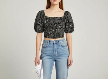 czarne krótkie spodenki sinsay: Sinsay, Top damski, rozmiar XS — 7