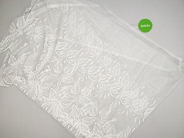 używane zasłony: Biała firanka żakardowa z motywem liści - Materiał: delikatny — 2