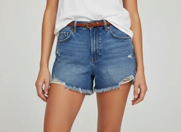 spodenki jeansowe damskie pepco: Denim Co, Szorty damskie, rozmiar L — 7