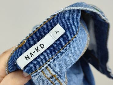 spódniczka dżinsowe z wysokim stanem: NA-KD, Spódnica damska, rozmiar S — 4