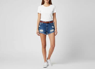 krótkie spodenki jeansowe damskie stradivarius: Stradivarius, Szorty damskie, rozmiar S — 6