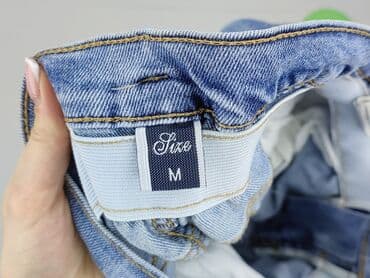 krótkie spodenki z wysokim stanem jeansowe: Szorty damskie, M — 5