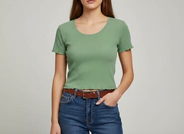 krótkie spodenki pull and bear: PULL&BEAR, T-shirt damski, rozmiar S — 6