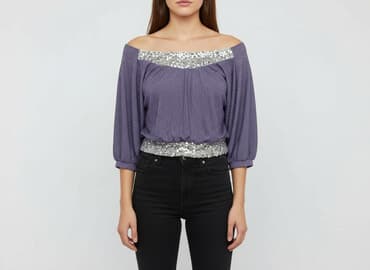 eleganckie bluzki fioletowe: Bluzka damska, rozmiar S — 5