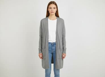 długi sweter sukienki: Kardigan damski, rozmiar S — 6