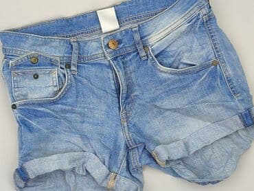 hm krótkie spodenki dzins low waist: H&M, Szorty damskie, rozmiar S — 1
