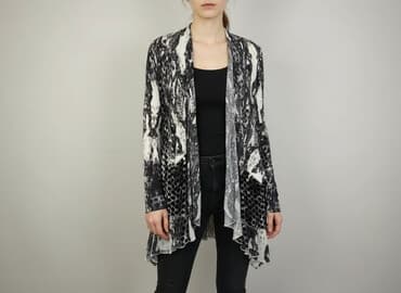 sweter z transparentnymi rękawami: Kardigan damski, M — 5