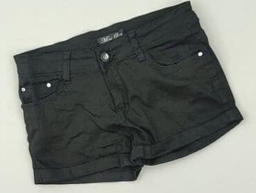 krótkie spodenki z wysokim stanem czarne: Szorty damskie, rozmiar S — 2