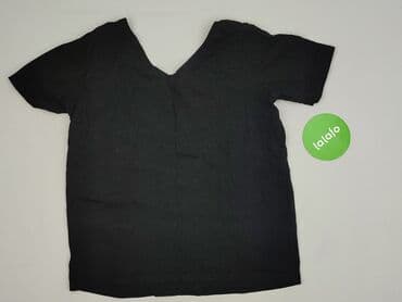 czarne t shirty w serek damskie: Reserved, T-shirt damski, rozmiar M — 3