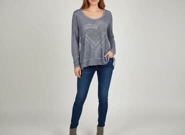 bluzki w paski z serduszkiem: TREDY, Bluzka damska, rozmiar L — 6