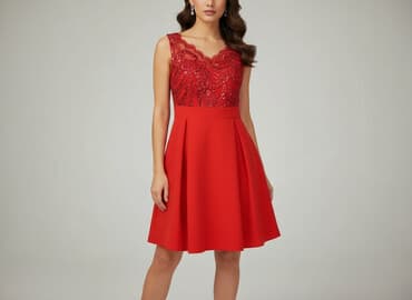 czerwona sukienki wieczorowa: Sukienka damska, rozmiar XS — 1