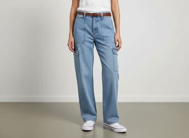 sinsay szerokie spodnie jeansowe: Sinsay, Jeansy damskie, rozmiar S — 6