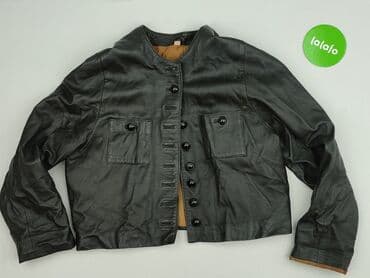 marynarka z kapturem damska: Kurtka skórzana damska, M — 2