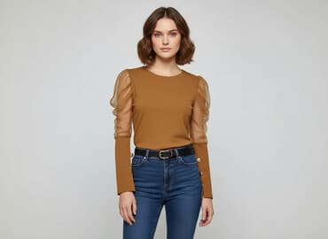 bluzki z ozdobnymi rękawami: Women's blouse, size S — 1