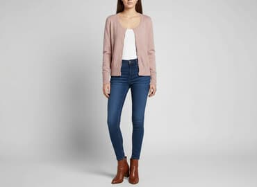 buty na koturnie z futerkiem: Promod, Kardigan damski, rozmiar S — 7