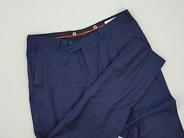 classics77 trousers: Męskie spodnie garniturowe – granatowe - Krój: klasyczny, z kantem - — 1