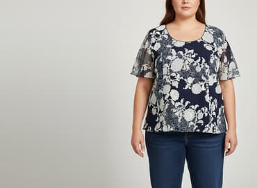 chabrowa bluzki plus size: Bluzka damska, rozmiar 6XL — 1