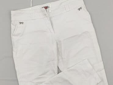 biale szerokie jeansy: Spodnie materiałowe damskie, rozmiar M — 1