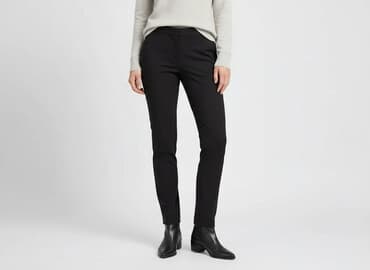 granatowe chinosy damskie: Zara, Spodnie materiałowe damskie, rozmiar S — 6