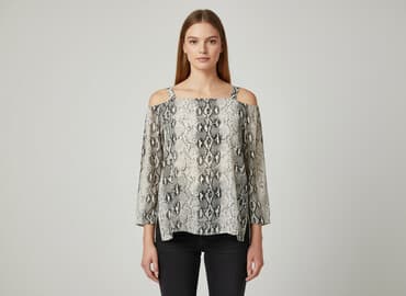 sweter piórkowy na drutach: Bluzka damska, rozmiar L — 6