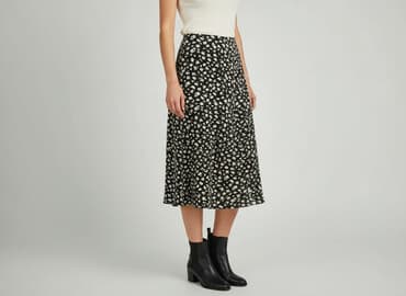 spódnice midi w kwiaty z rozcięciem: Women`s skirt, size S — 1
