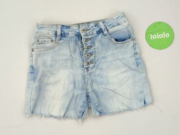 krótkie spodenki z wysokim stanem: Denim, Szorty damskie, rozmiar M — 2