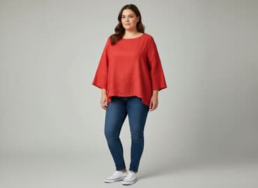 koszula puro lino: Bluzka damska, rozmiar 4XL — 5