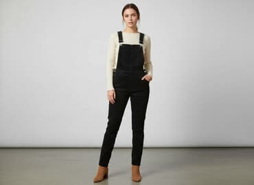 jeansowe ogrodniczki damskie: Denim Co, Ogrodniczki damskie, rozmiar M — 9