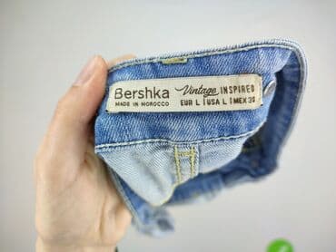 jeansy mom fit z dziurami bershka: Bershka, Ogrodniczki damskie, rozmiar L — 4