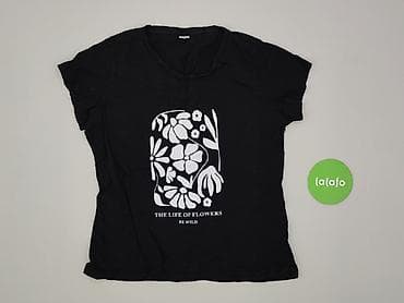 czarne bluzki basic: T-shirt damski, rozmiar L — 2