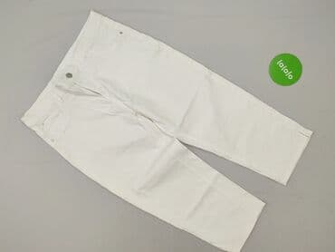 biale szerokie jeansy: Spodnie 3/4 damskie, rozmiar L — 2