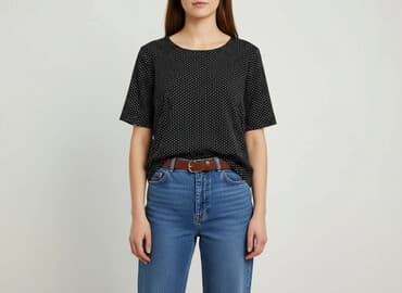 czarne bluzki w biale grochy: Bluzka damska, L — 8