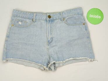 krótkie jeansowe spodenki z wysokim stanem podarte: Boohoo, Szorty damskie, rozmiar M — 2