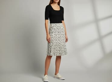 spódniczka falbanki kwiaty: Spódnica damska, rozmiar M — 6