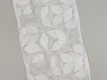 Biały panel firanowy z motywem liści - Materiał: lekka