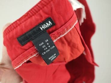 jeansy czerwone damskie: H&M, Spodnie materiałowe damskie, rozmiar M — 4