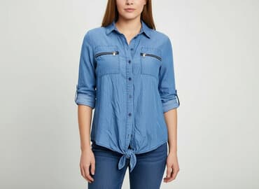 koszula niebieska hm: Koszula damska, rozmiar L — 5