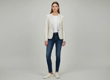 czerwona marynarka damska h m: H&M, Marynarka damska, rozmiar S — 7