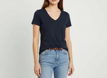 tommy hilfiger t shirt damski granatowy: H&M, T-shirt damski, rozmiar S — 7