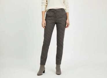 ubrania w pepitkę: Spodnie materiałowe damskie, rozmiar S — 1