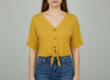 żółte bluzki z krótkim rękawem: Bluzka damska, rozmiar M — 5