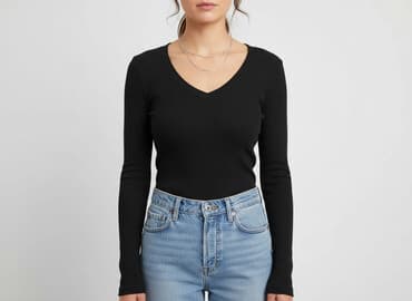 czarne prążkowane bluzki: Bluzka damska, rozmiar S — 1