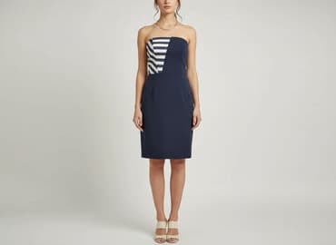 modbis sukienki granatowe: Sukienka damska, rozmiar S — 5