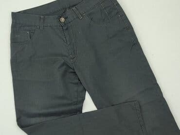 szare szerokie jeansy: Spodnie materiałowe damskie, rozmiar L — 1