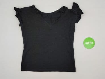 czarne t shirty w serek damskie: Bluzka damska, rozmiar L — 2