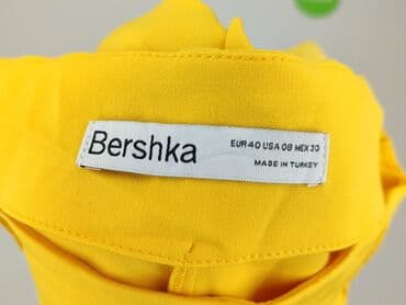 brązowe szerokie spodnie bershka: Bershka, Spodnie materiałowe damskie, rozmiar L — 4