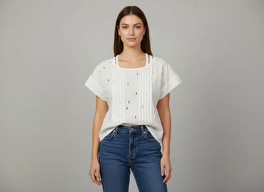 damska bluzka zapinana z tyłu krzyżówka: Fancy, Жіноча блуза, розмір M — 1