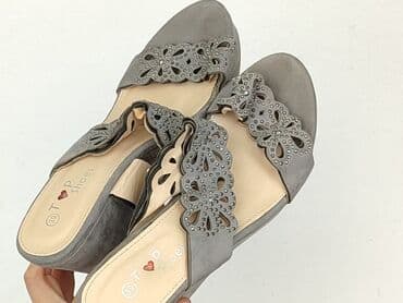 sukienka i sandały na koturnie: Sandały damskie, rozmiar 39 — 6