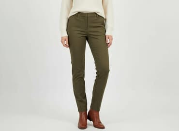 oliwkowe buty: Spodnie materiałowe damskie, rozmiar S — 5