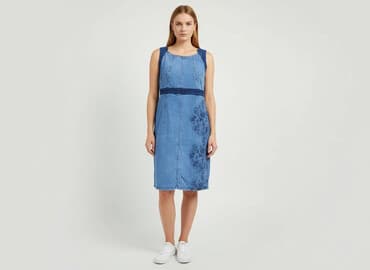 sukienki dżinsowe tanie: Denim, Sukienka damska, rozmiar L — 6